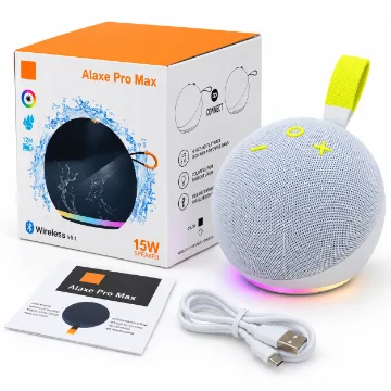 Bocina Bluetooth Alaxe Pro Max 15W con Luces RGB, Recargable y Portátil