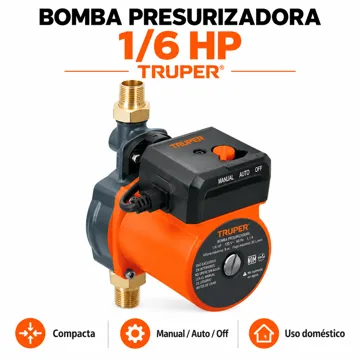 Bomba Presurizadora Truper de 1/6 HP — imagen 1