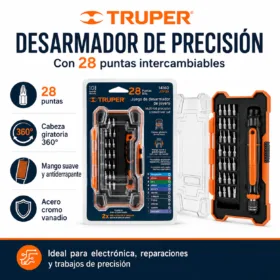 Desarmador de Precisión con 28 Puntas Intercambiables Truper — imagen 1